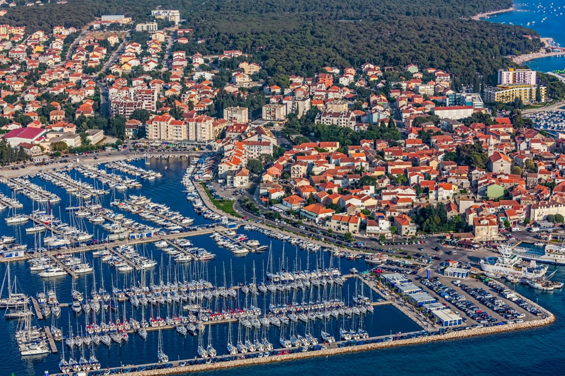 'Aerial view of small town  on Adriatic coast, Biograd na moru, Croatia' - Zadar